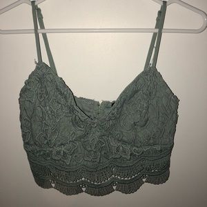 Sage green/blue lace bralette